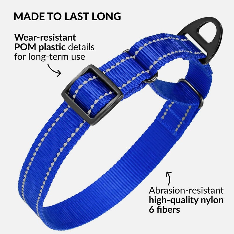Collardirect Reflective Martingale Dog Collar Nylon Training Collars for Small Medium Large Dogs Puppy Pink Orange Green (S, Neck Size 11"-15", Blue) - Image 4